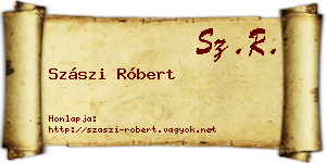 Szászi Róbert névjegykártya