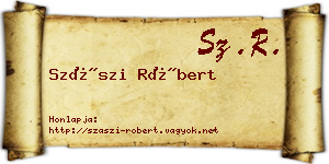 Szászi Róbert névjegykártya