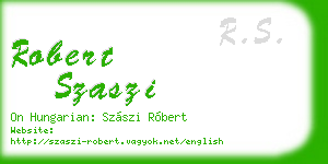 robert szaszi business card
